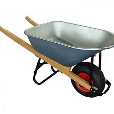 Carriola da cantiere acciaio con ruota pneumatica 100 L