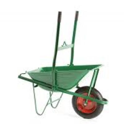 Carriola da cantiere ribaltabile acciaio con ruota semipiena 75 L